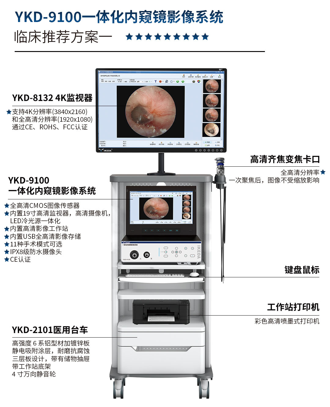 YKD-9100一體化內(nèi)窺鏡影像系統(tǒng)